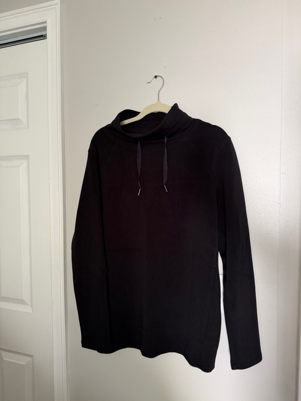 SPANX Black Funnel Neck Hoodie Sweatshirt